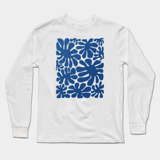 Abstract blue flowers Long Sleeve T-Shirt